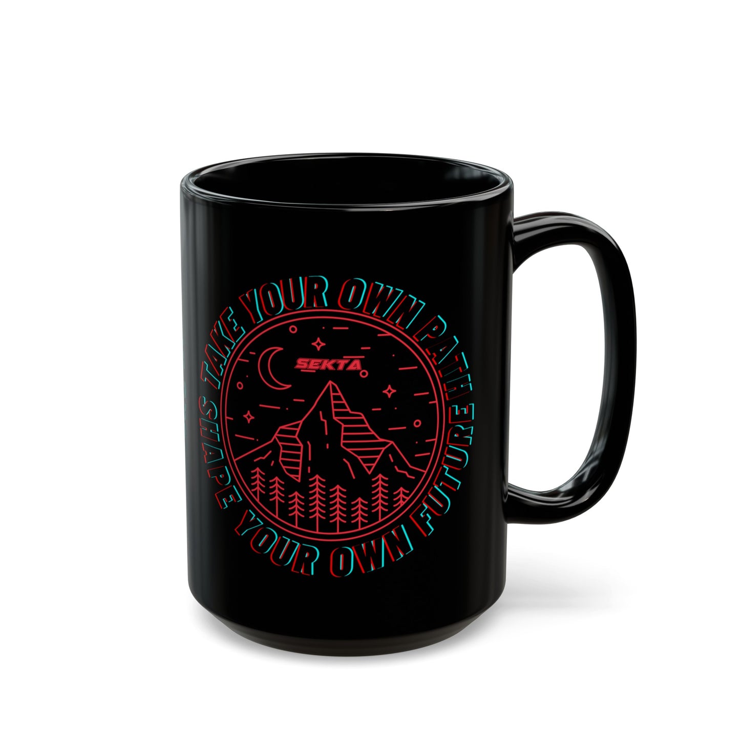 TAKE YOUR OWN PATH Black Mug (Large 15oz)