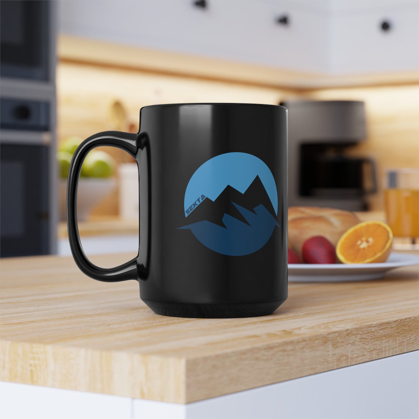 BLUE MOUNTAIN Black Mug (Large 15oz)