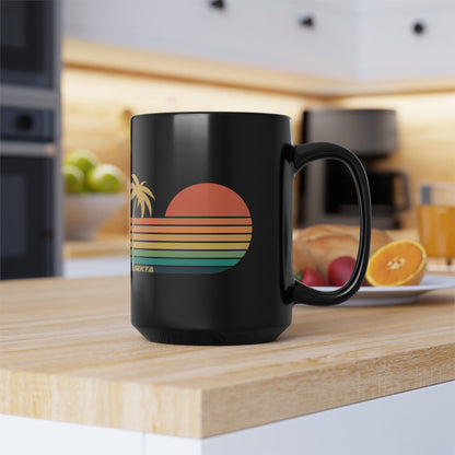 SUNSET STRIPES Black Mug (Large 15oz)