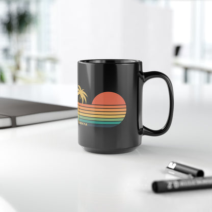 SUNSET STRIPES Black Mug (Large 15oz)