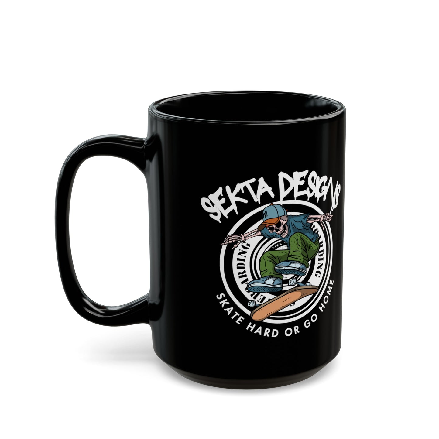 SKATE HARD Black Mug (Large 15oz)