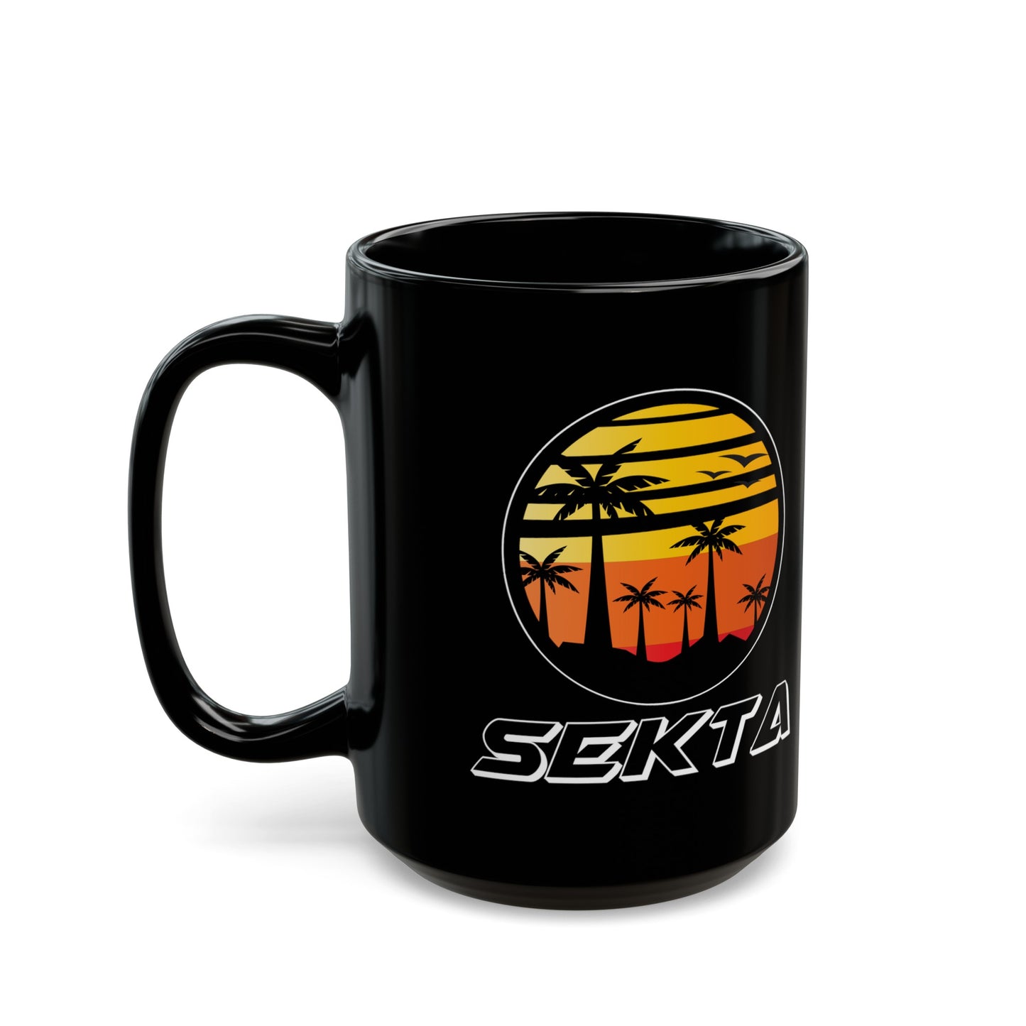 PALM TREE'S Black Mug (Large 15oz)