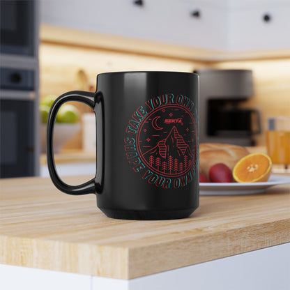 TAKE YOUR OWN PATH Black Mug (Large 15oz)