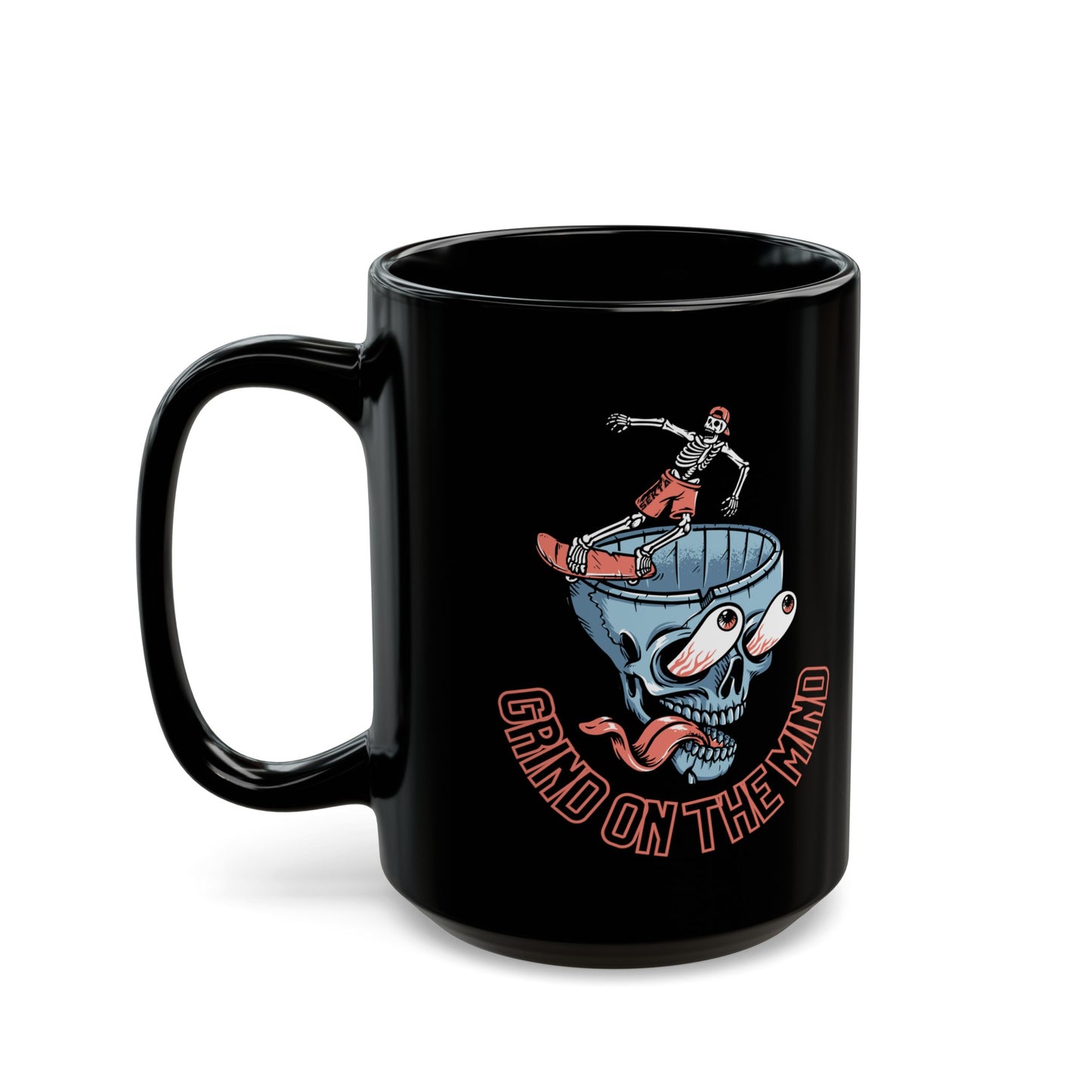 GRIND ON THE MIND Black Mug (Large 15oz)