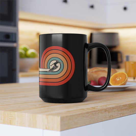 RETRO WAVES Black Mug (Large 15oz)