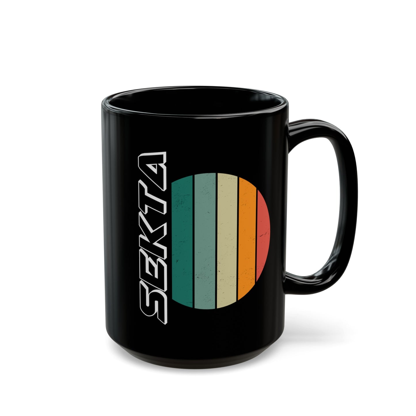 SIDE STRIPES Black Mug (Large 15oz)