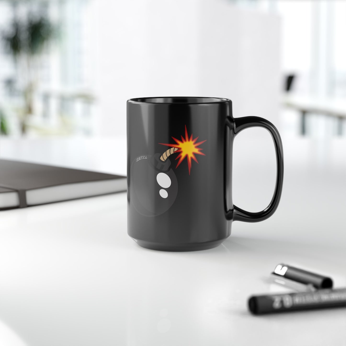 THE BOMB Black Mug (Large 15oz)