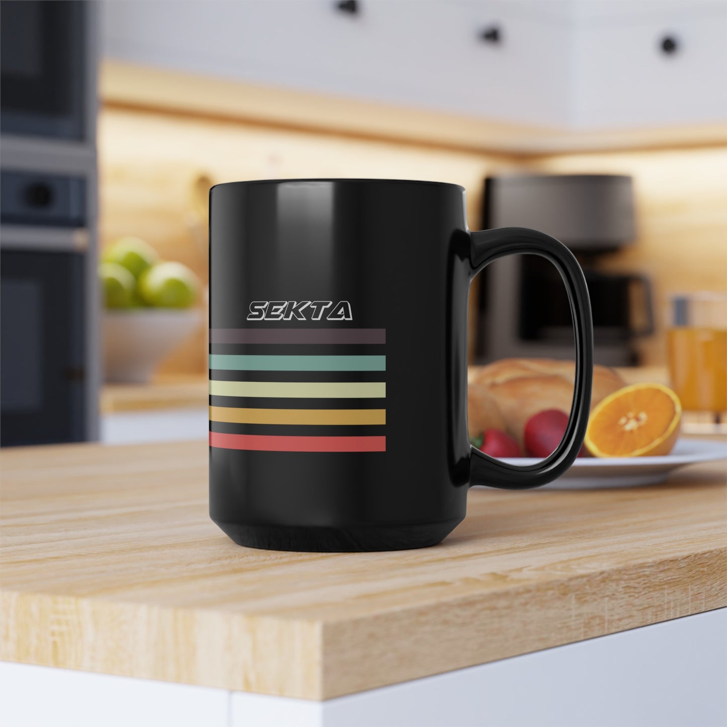 MTB STRIPES Black Mug (Large 15oz)