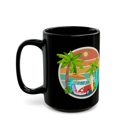 SURF TOURS Black Mug (Large 15oz)