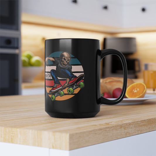 SKATE STRIPES Black Mug (large 15oz)