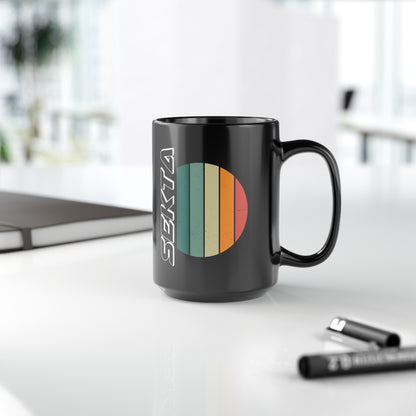 SIDE STRIPES Black Mug (Large 15oz)