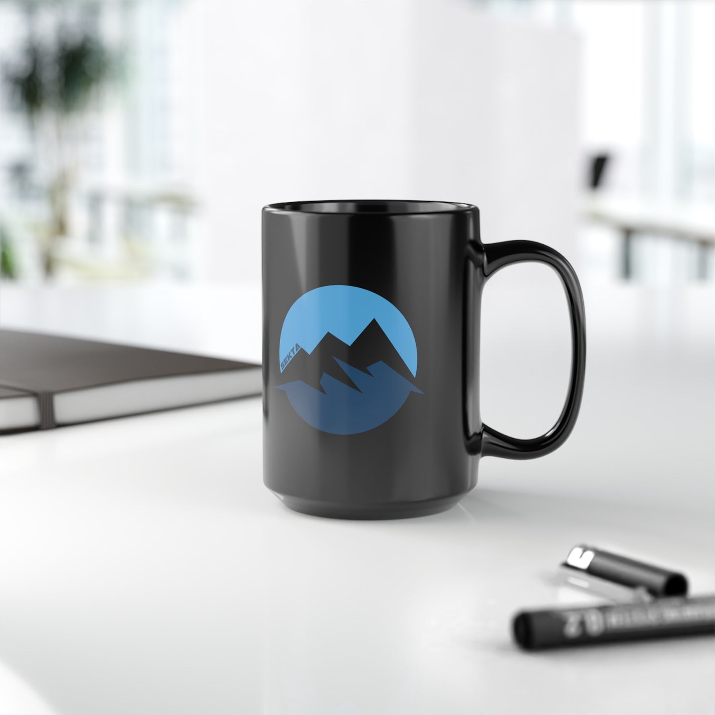 BLUE MOUNTAIN Black Mug (Large 15oz)