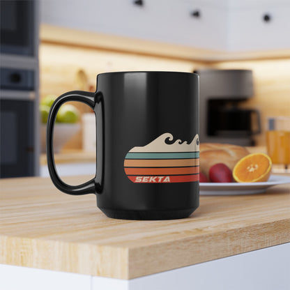 RETRO WAVES Black Mug (Large 15oz)