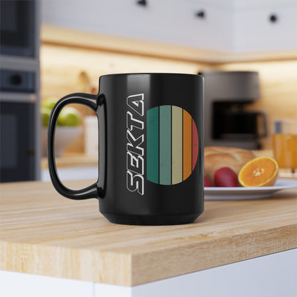 SIDE STRIPES Black Mug (Large 15oz)