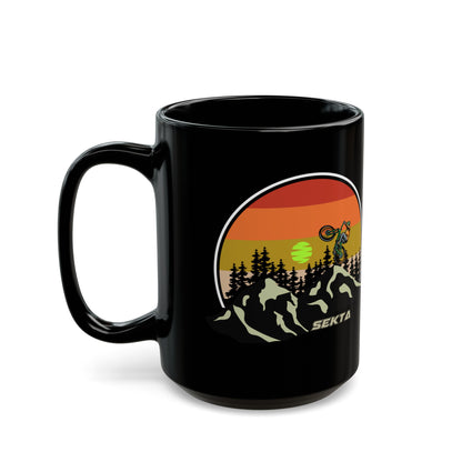 ON TOP OF THE WORLD Black Mug (Large 15oz)