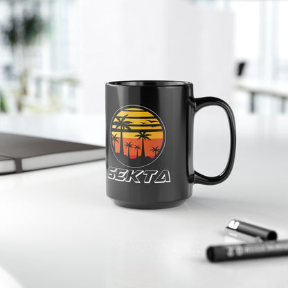 PALM TREE'S Black Mug (Large 15oz)