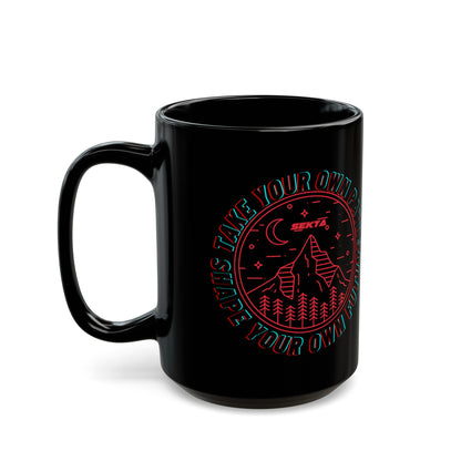 TAKE YOUR OWN PATH Black Mug (Large 15oz)