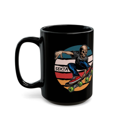 SKATE STRIPES Black Mug (large 15oz)