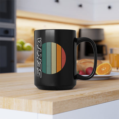 SIDE STRIPES Black Mug (Large 15oz)