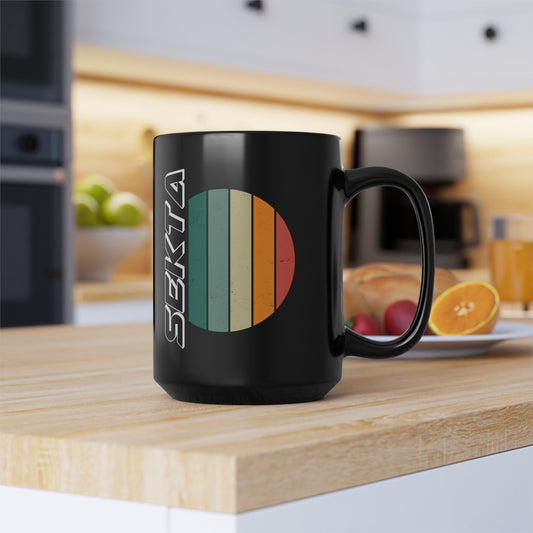 SIDE STRIPES Black Mug (Large 15oz)